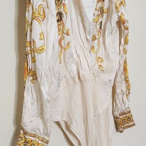 White and Gold Long Sleeve Shirt